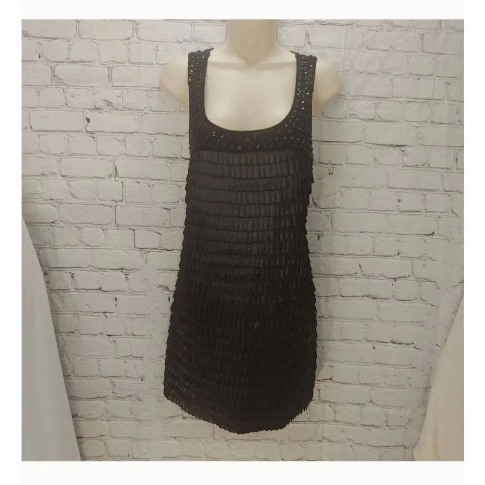 Express Women's Size L Black Sleeveless Stretch W/ Beads Dress.